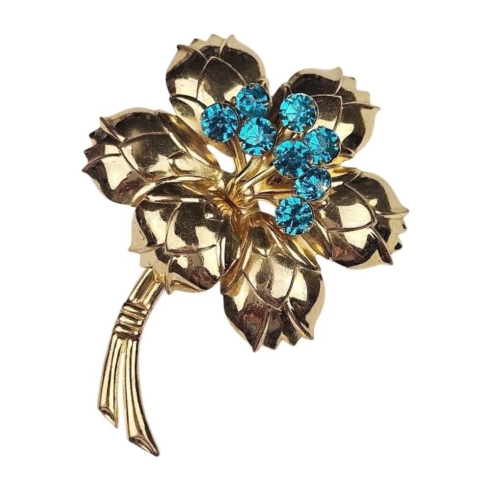 Vintage blue rhinestone